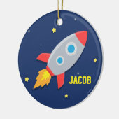 Raketschip, buitenruimte, voor jongens keramisch ornament (Links)