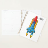 Raketschip cartoon illustratie planner (Display)