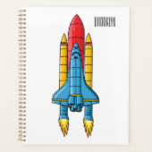 Raketschip cartoon illustratie planner (Voorkant)