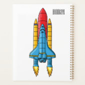 Raketschip cartoon illustratie planner (Achterkant)