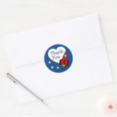 Raketschip Dank je wel Ronde Sticker (Envelop)