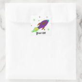 Raketschip dat de lucht in schiet vierkante sticker (Tas)