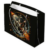 Raketschip Franse Bulldog Astronaut Groot Cadeauzakje (Achterkant Gekanteld)