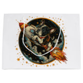 Raketschip Franse Bulldog Astronaut Groot Cadeauzakje (Voorkant)