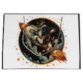 Raketschip Franse Bulldog Astronaut Groot Cadeauzakje (Voorkant)
