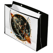 Raketschip Franse Bulldog Astronaut Groot Cadeauzakje (Voorkant Gekanteld)