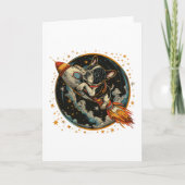 Raketschip Franse Bulldog Astronaut Kaart (Voorkant)