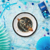 Raketschip Franse Bulldog Astronaut Papieren Bordje (Feest)