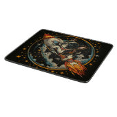 Raketschip Franse Bulldog Astronaut Snijplank (Hoek)