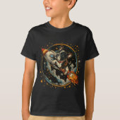 Raketschip Franse Bulldog Astronaut T-shirt (Voorkant)