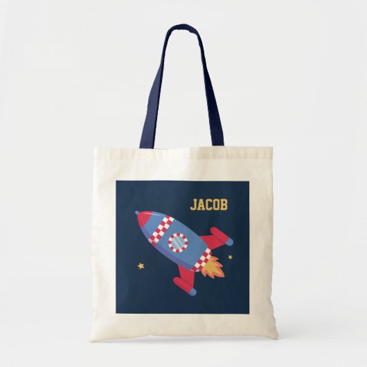 Raketschip gecontroleerd, ruimte buiten, voor jong tote bag (Voorkant)