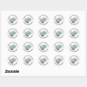 Raketschip Groene Alien Verjaardagsstickers Ronde Sticker (Vel)