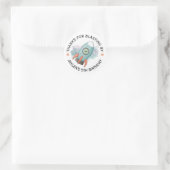 Raketschip Groene Alien Verjaardagsstickers Ronde Sticker (Tas)