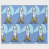 Raketschip klaar voor lancering cadeaupapier (Vlak)