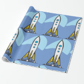Raketschip klaar voor lancering cadeaupapier (Uitgerold)