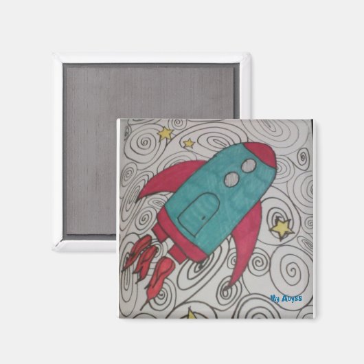 Raketschip Magneet (Voorkant / Achterkant)