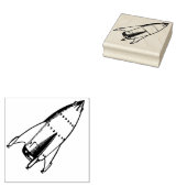 Raketschip met terugloop rubberstempel (Gestempeld)