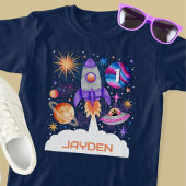Raketschip Planets UFO en Astronaut Space Boys T-shirt