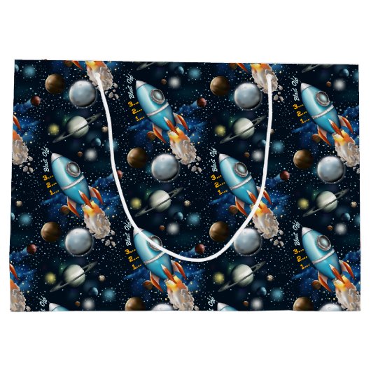Raketschip ruimteavontuur groot cadeauzakje (Achterkant)