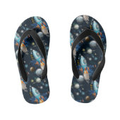 Raketschip ruimteavontuur kinder teenslippers (Voetbed)