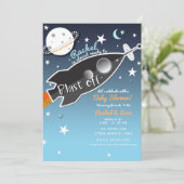 Raketschip Ruimteschip Baby Shower Kaart (Staand voorkant)