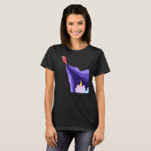 Raketschip ruimteschip dat van de maan afgaat t-shirt (Voorkant volledig)
