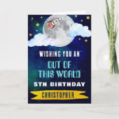 Raketschip uit deze wereld elke leeftijd verjaarda kaart (Voorkant)