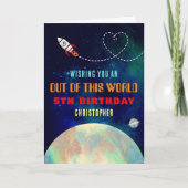 Raketschip uit deze wereld elke leeftijd verjaarda kaart (Voorkant)