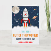 Raketschip uit deze wereld Valentijnsdag Kaart (Voorkant)