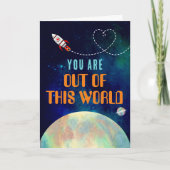 Raketschip uit deze wereld Valentijnsdag Kaart (Voorkant)