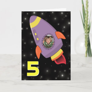 Raketschotel draagtang Birthday Card Photo Templat Kaart