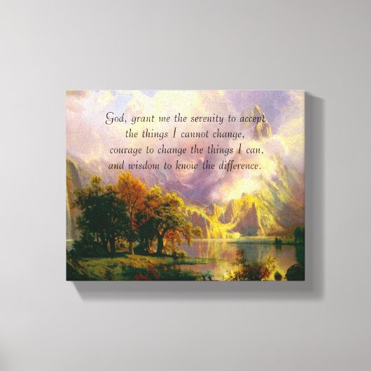 Raketsdoek voor sereniteitsgebeden met Rocky bergt Canvas Afdruk (Voorkant)