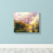 Raketsdoek voor sereniteitsgebeden met Rocky bergt Canvas Afdruk (Insitu (Houten vloer))