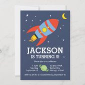 Raketsla en moon ruimtevaartdag kaart (Voorkant)