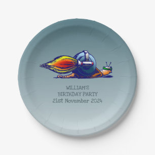 raketslak papieren bordje