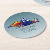 raketslak ronde kartonnen onderzetter (Gebogen)