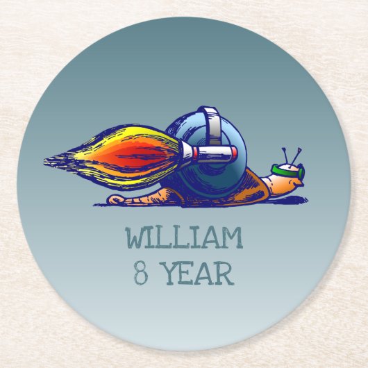 raketslak ronde kartonnen onderzetter (Voorkant)