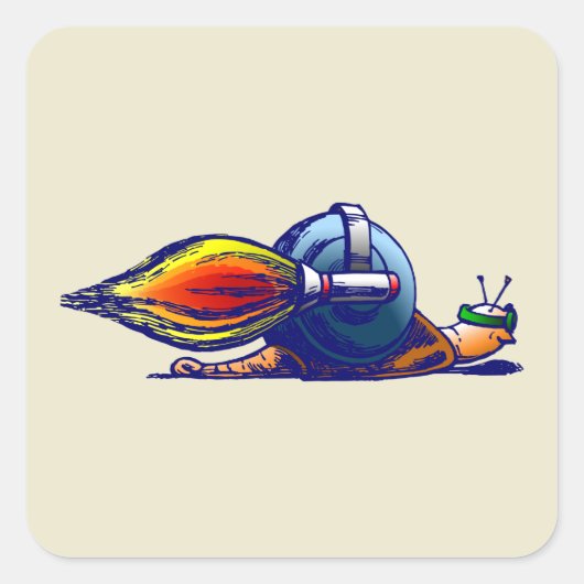 Raketslak-sticker Vierkante Sticker (Voorkant)