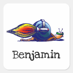 Raketslak-sticker Vierkante Sticker