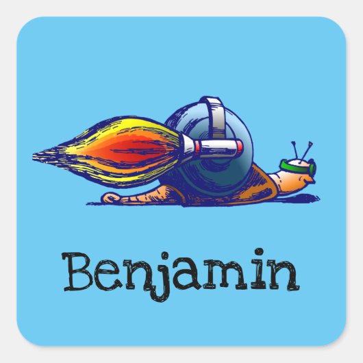 Raketslak-sticker Vierkante Sticker (Voorkant)