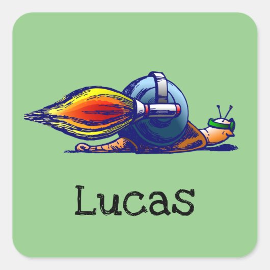 Raketslak-sticker Vierkante Sticker (Voorkant)