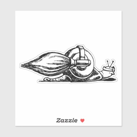 Raketslak zwart en witte Sticker van vinyl (Vel)