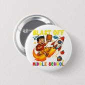 Raketslingering naar de middelbare school Grappige Ronde Button 5,7 Cm (Voorkant /achterkant)