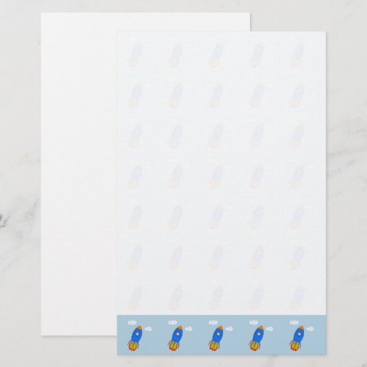 Rakettekening Briefpapier (Voorkant / Achterkant)