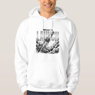 Rakettekeningen Grafisch ontwerp voor ruimteverk Hoodie