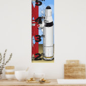 Rakettelling Lancering Groeigrafiek Poster (Keuken)