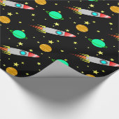 Raketten, Asteroïden en Planten in de ruimte Cadeaupapier (Hoek)