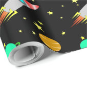 Raketten, Asteroïden en Planten in de ruimte Cadeaupapier (Rol Hoek)