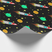 Raketten, Asteroïden en Planten in de ruimte Cadeaupapier (Hoek)