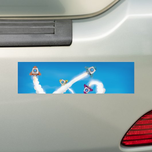 Raketten! Bumpersticker (Op auto)